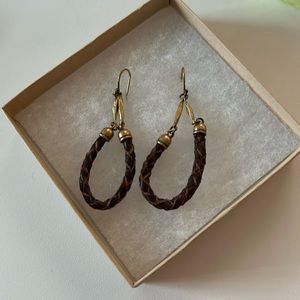 Genuine leather earrings - lightweight
